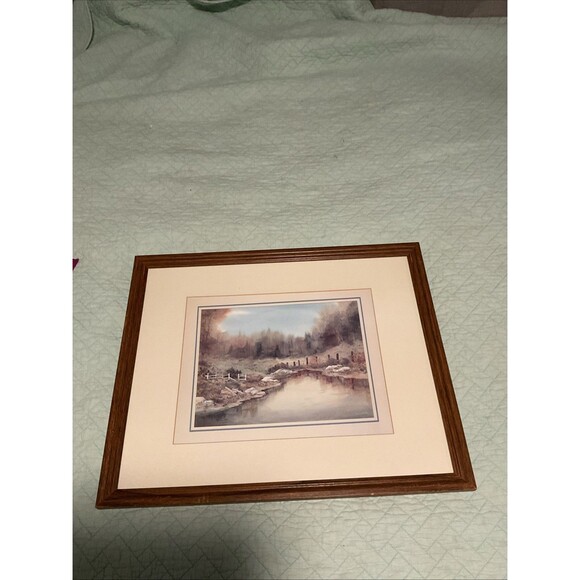 Owen Wexler Beautiful Nature Fall Pond Scene 13.5”x 10.5”framed(21.5”x 17.5”) - Picture 11 of 13